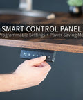 Vivo Black Standing Desk 71 By 36 Inches Electric Height Adjustable Sit Stand Workstation control panel for adjustable settings.