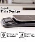 Side view of Beast Mode Precise Waterproof Digital Kitchen Scale with 0.1g accuracy, 11lb capacity, showcasing thin design.