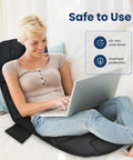 Woman using a Full Body Massage Mat With Heat And Vibration Ten Motors Four Heating Zones 30 Minute Auto Shut Off Foldable Relaxation Pad