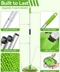 62 Inch Long Handle Car Wash Kit With Microfiber Heads, detachable aluminum rods, ABS material, for scratch-free cleaning