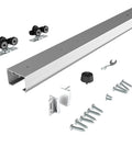 Commercial Grade Pocket Door Hardware And Track Set For 4 Foot Openings, Sliding Door Track With Extruded Aluminum Box Rail