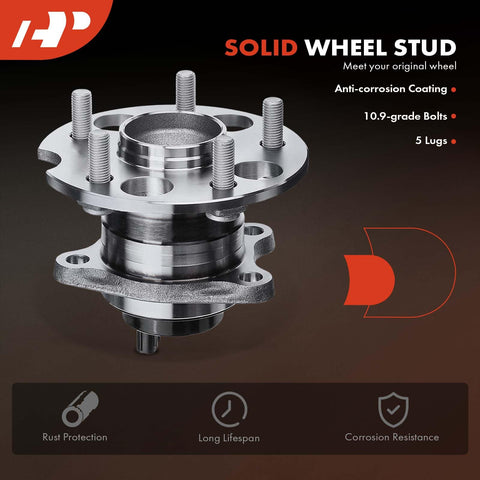 Rear Right Wheel Bearing And Hub Assembly With ABS And 5 Lug For Toyota Highlander 2008 2013 FWD Compatible High Load Capacity Durable Replacement Easy Install