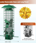Weight Activated Squirrel Proof Bird Feeder For Outdoors Hanging With 3Lb Capacity And Four Ports, All Weather Tube Feeder