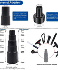 11 Pc Universal Vacuum Attachments Kit For Wet Dry Vac Accessories showing three adapters and various cleaning tools