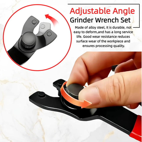 Adjustable Pin Spanner Wrench For Angle Grinders, Real Tough Tool Steel Build, Universal 10 To 40 Mm Grip Key shown in use.