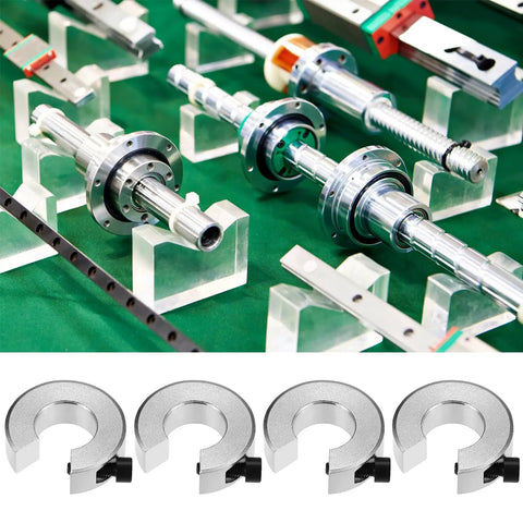 Solid Shaft Collar 20Mm Bore 40Mm OD Fits Sbr Series Rails As A Hella Secure Locking Stopper For Cnc Machines Made From Anodized Aluminum Alloy With M5 Screw Setup Ensuring Rock Solid Stability To Hit Marks Every Time With Zero Wobble Guarantee., pack of 4 anodized aluminum shaft collars for SBR 20 CNC linear rails