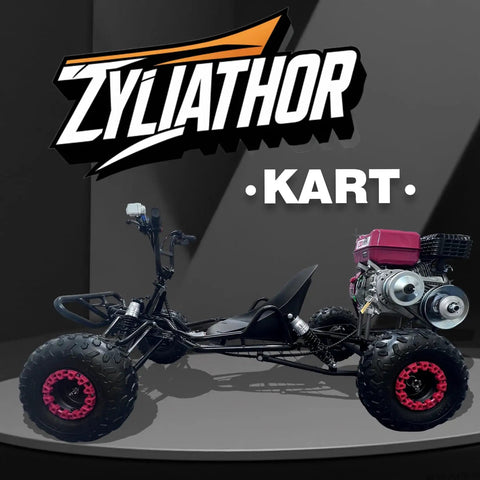 Side view of 212cc Gas Powered Go Kart With CVT Belt Drive And 420 Chain Up To 45 MPH in showroom setting