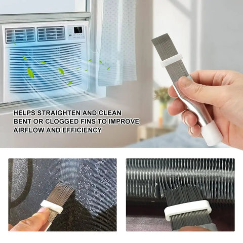 Heavy Duty Air Conditioner Coil Cleaner Brush And Fin Comb Kit Stainless Steel Evaporator Straightener For Hvac Units Knock Out Grime And Flatten Bent Fins Without Breaking A Sweat For Homeowners
