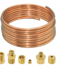 Beefed Up 72 Inch Oil Pressure Gauge Tubing Kit With Copper Tubing And Threaded Adapters Eight Piece Set For Universal Auto Fit