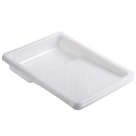 9 Inch Paint Tray Liners Pack Of 10 For Quick Color Swaps White Plastic Roller Tray Liners That Fit Standard Trays Crack Resistant And Durable