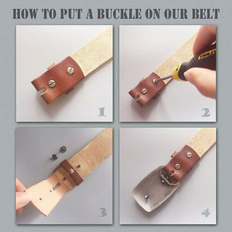 Steps to attach Antique Silver Mechanic Belt Buckle For Tradesman Style Zinc Alloy With Stainless Steel Back Loop Fits Up To 40 mm Wide Belts.