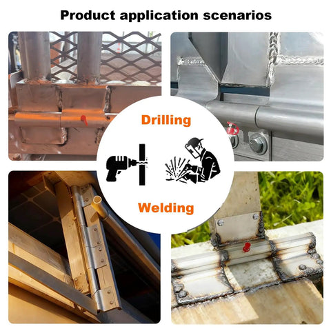 4 Pack 9 Inch Greaseable Weld On Trailer Door Hinges for Ramp Gates, Heavy Duty Aluminum Hinges with Grease Fittings, Truck Utility Trailer Gate Replacement Parts applied on welded doors