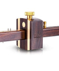 Pro Grade Mortise Gauge For Woodworking, ebony marking and sliding square tool with brass screw adjustable head, 6.4 inch