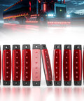 3.8 Inch LED Rock Lights With Strobe And Steady Modes Waterproof Underbody Kit displayed with a truck in the background