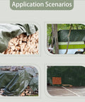 Heavy Duty Waterproof Tarp 8x10 Ft With Reinforced Edges And Grommets covering wood piles and camper for outdoor protection