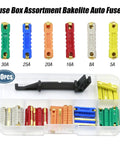 Heavy Duty 30 Piece Torpedo Fuse Assortment Kit For Classic Vintage Rides features assorted bakelite fuses in clear storage tray.