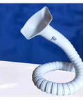 Adjustable 4.9FT Real Deal Smoke Extractor Arm With Heavy Duty Dust Hose For Soldering Fume Capture And 50 MM Diameter Valve, white articulated dust hose.