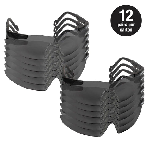 Smith And Wesson Magnum 3G Safety Glasses With Black Frame And Smoke Lenses, ANSI Z87.1 Plus Rated Eye Protection For The Job Site, Pack Of 12