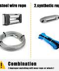 Steel wire rope vs synthetic rope for UTV winches with 6 Inch Winch Roller Fairlead Cable Guide Fits 4000 To 5500 Lbs UTV Winches