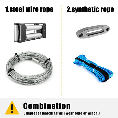 Steel wire rope vs synthetic rope for UTV winches with 6 Inch Winch Roller Fairlead Cable Guide Fits 4000 To 5500 Lbs UTV Winches