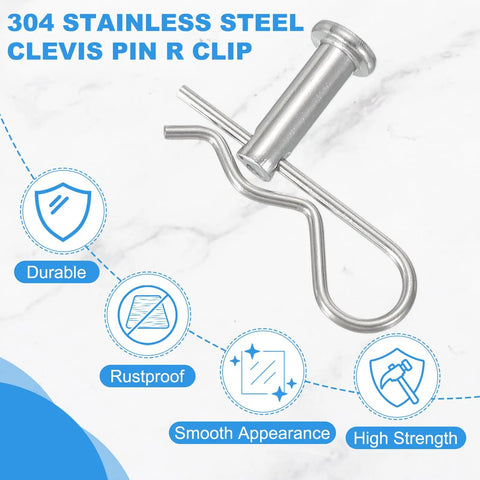 Stainless Steel Clevis Pin With R Shaped Clip M6x35mm Single Hole Clevis Six Pack For Automotive Cars Trucks And Mowers Heavy Duty Hairpin Pin Set That Keeps Bolts Secure