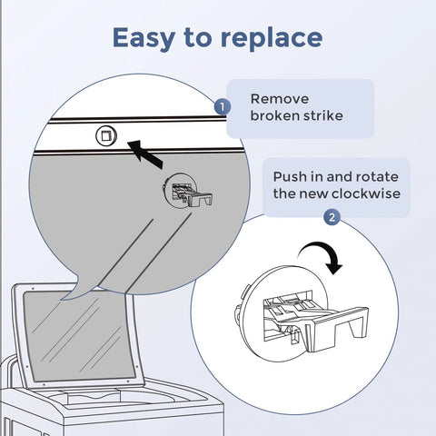 Washer Lid Strike Replacement That Fits Maytag And Whirlpool Washers, Durable Door Lock Part With No Brainer Install steps