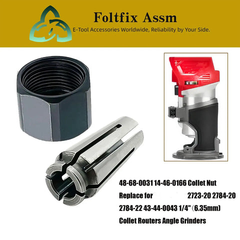 Replacement Collet Nut For One Quarter Inch Collet Routers And Angle Grinders Compatible With 2723-20 2784-20 2784-22 43-44-0043