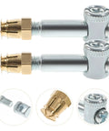 Two metal screws from Four In One Cabinet Connecting Screw Kit 35mm Length Easy Install Furniture Fastening Nut Set With Screws
