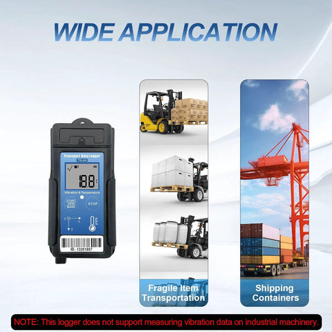 Vibration Data Logger And USB Shock Monitor For Shipping And Transport With 3 Axis Acceleration Sensor Records Shock Events With Time And Temperature Auto Generated PDF And CSV Reports No Software Needed 34560 Data Points Capacity. transport data logger for fragile goods and shipping containers