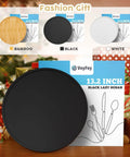 Your Go To Non Skid Bamboo Lazy Susan Turntable For Kitchen Countertops And Tables 13.2 Inch Wood Organizer In Black displayed