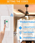 Universal Ceiling Fan Remote Control Replacement For Harbor Breeze, Hampton Bay, Hunter, Westinghouse UC9050T wall switch