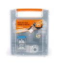 Fein Best of E-Cut Wood & Metal 6-piece blade set in clear plastic case with orange label