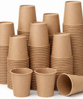300 Count 8 Oz Unbleached Kraft Paper Cups Disposable Coffee Cups For Hot Or Cold Drinks Leak Resistant And Sturdy Ideal For Parties Home Or Office Use