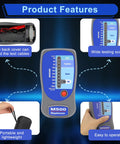 High Voltage Insulation Tester Megohmmeter Up To 1000 Megohms At 500 Volts For HVAC Pros Tough Impact Resistant Meter With Soft Case LED Zone Indicator Compatible With Supco M500 Ideal For Compressor And Motor Windings showing M500 meter and case