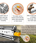 Heavy Duty Drawer Slides 500Lb Capacity With Screws Full Extension Ball Bearing Side Mount Rails Illustrated Features