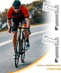 Cyclist with Bike Stem 25.4Mm Clamp To 22.2Mm Quill Aluminum Alloy Gooseneck 160Mm Long Lightweight Rust Resistant