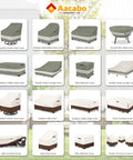 Heavy Duty Waterproof Outdoor Swivel Patio Chair Covers Set Of 2 Keeps Cushions Dry, Fits 30W X 34D X 38H Inches, Grayish Green