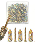 100 Piece Self Drilling Drywall Anchors And Screws Kit With Metal Expansion Bolts Quenched For Heavy Duty Holds And Quick Install, assorted anchors