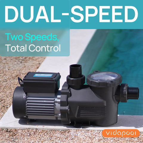 Dual Speed 1.5HP Above Ground Pool Pump Self Priming High Flow 4750 GPH On High And 2100 GPH On Low Quiet Energy Efficient Motor