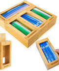 Slick Bamboo Bag Storage Organizer Ace Kitchen Drawer Dispenser Container Fits Ziplock Gallon Quart Sandwich And Snack Slider Bags No Sweat Pantry Makeover Fix with labeled compartments.