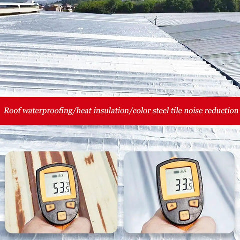 Heavy Duty Asphalt Roof Repair Tape For Sneaky Leaks And Narrow Cracks Waterproof Aluminum Flashing Roll on insulated roof surface.