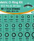 652-piece O-ring kit with 20 sizes, part of 32 Size 705 Piece Plumbing Washers And O Ring Kit 2 In 1 Rubber Gasket Assortment.