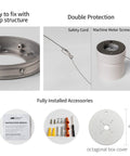 Dimmable LED Ceiling Spotlight Kit 2 Pack With 7W White Directional Accent Lights installation accessories and parts display