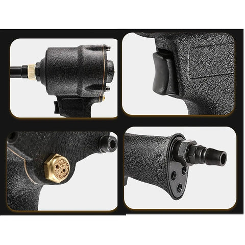 Pro Grade Pneumatic Hole Puncher With 360 Degree Swivel And Quiet Exhaust Guard For Rock Solid Performance On Tough Sheet Metal Panels And Fast Trade Shop Work