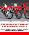 Honda Elite 210 Piece Bolt Kit For CR125R CR250R CRF250R CRF450R CRF450X CRF450RX XR And XL Models with red CRF bikes