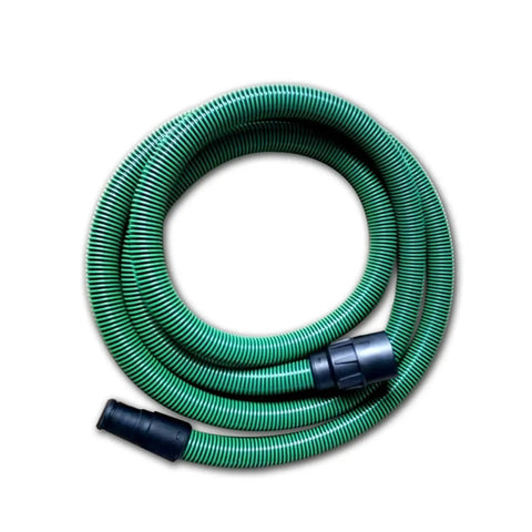 Premium 5 Meter Replacement Dust Extractor Hose Compatible With Festool, flexible green tubing for dust collection in workshops.
