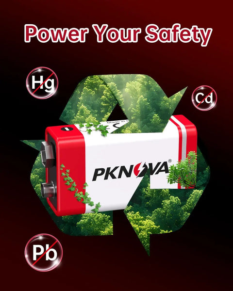 Carbon Zinc 9V Battery For Smoke Detectors 6F22 Square Battery Long Lasting 8 Pack Fully Charged With Low Self Discharge