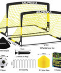 Backyard Kids Soccer Goal Set 2 Pack 4x3 Ft Portable Pop Up Net With Soccer Ball And Cones Complete Training Equipment