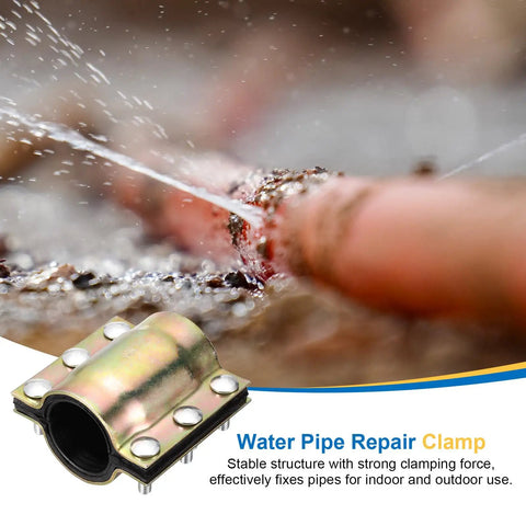 Water Pipe Repair Clamp Kit For 60mm OD Pipes, leaking pipe with clamp for PE PVC PPR Steel Iron, Easy Bolt M10 Quick Fix