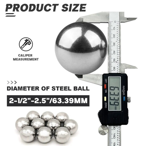 2 Pcs 2 and a Half Inch Steel Bearing Balls 63.5mm High Precision Alloy Balls For Industrial Bearings And Bike Wheel Hubs